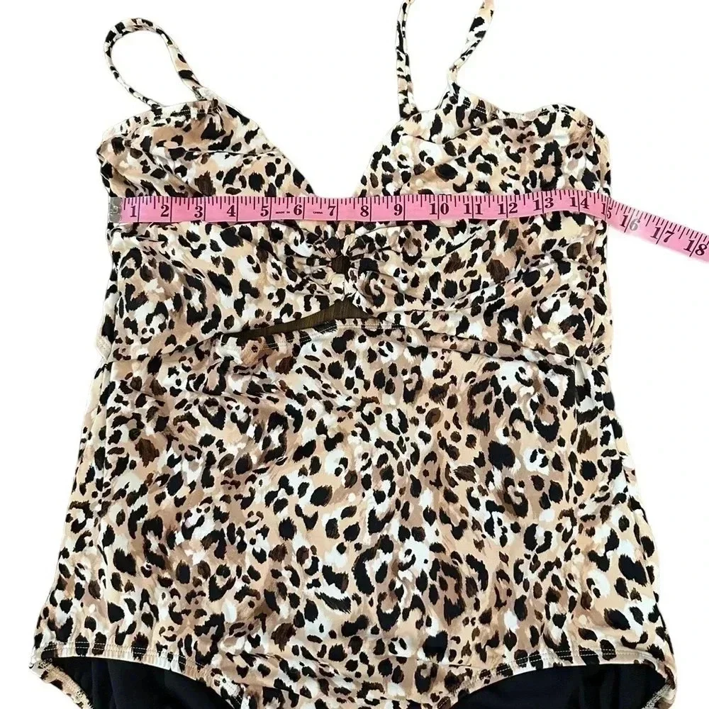 Time and Tru Animal Print One Piece Cut Out Swimsuit Womens size 1X(16W-18W)